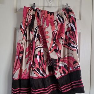 Worthington Pink Floral Circle Skirt